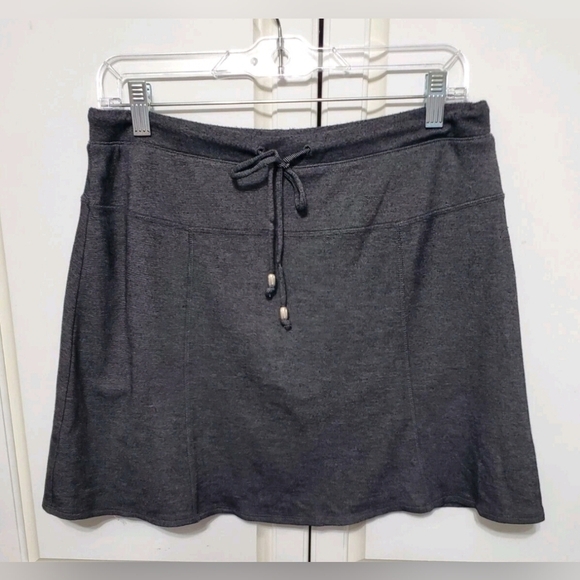 Green Tea Striped Drawstring Waist Skort - Picture 1 of 4